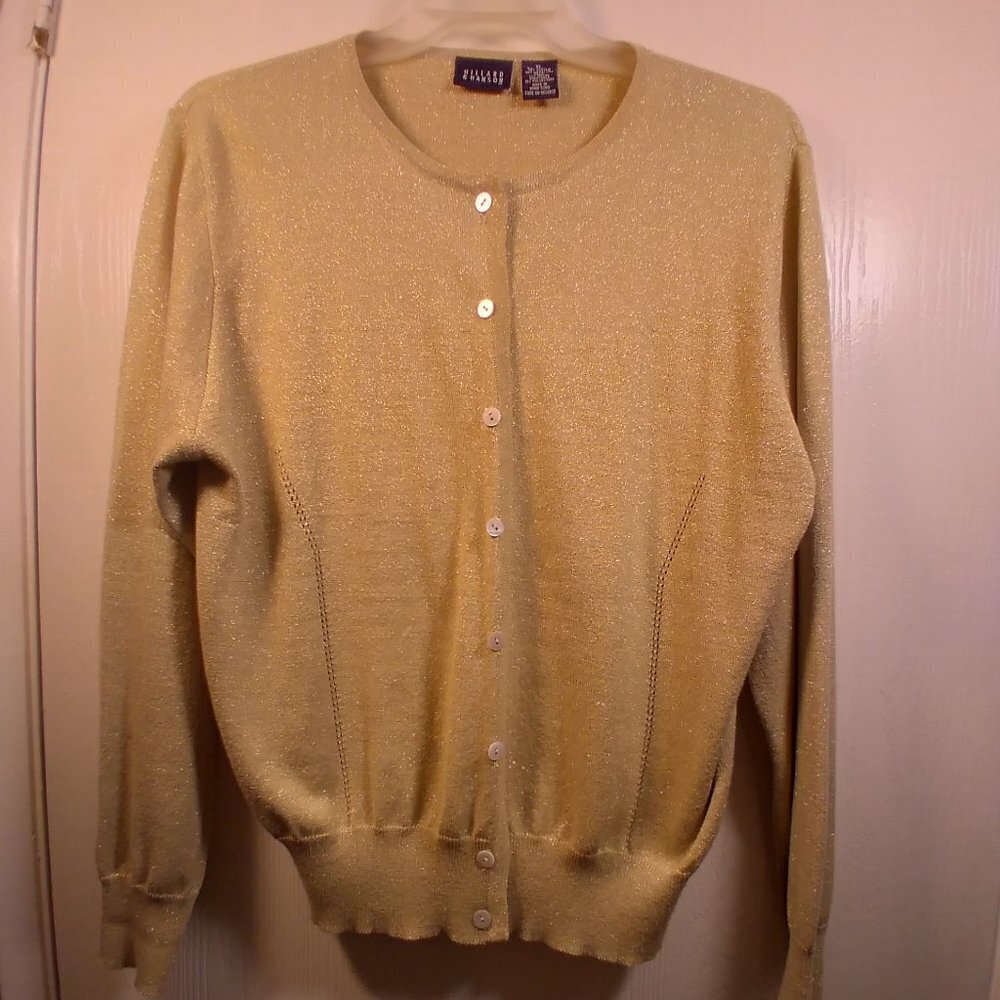 Hillard & Hanson Beige/golden blend cardigan SZ:L